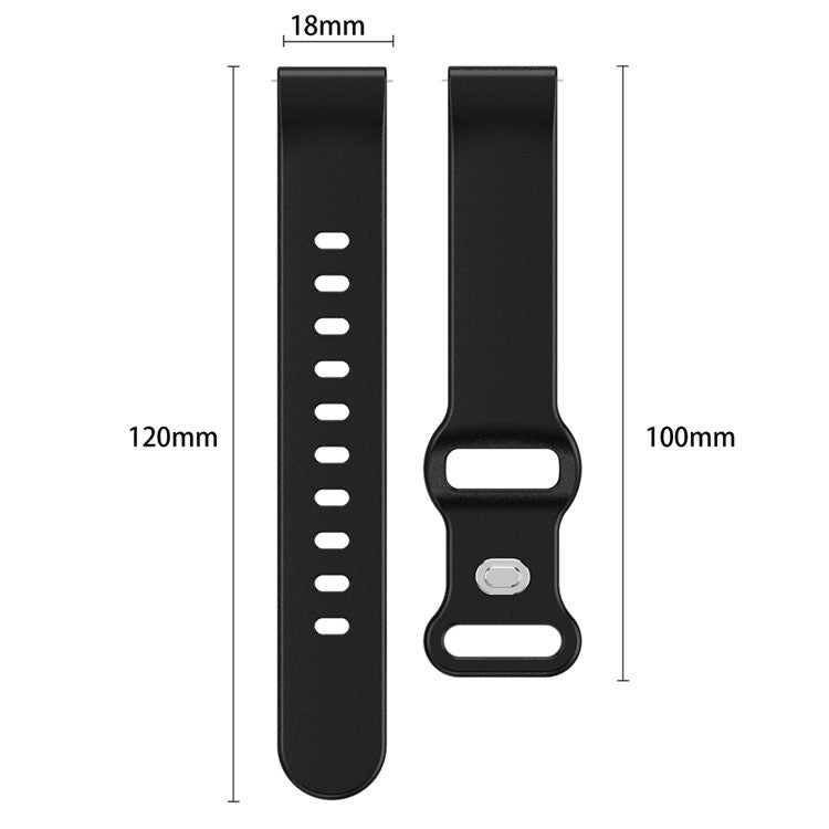 Universal 18mm Solid Color Silicone Strap Butterfly Shape Buckle Smartwatch Band - Purple