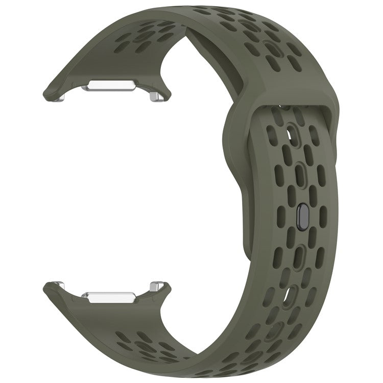 PRAGUS For Samsung Galaxy Watch Ultra 47mm Fluororubber Watch Band Multiple Holes Breathable Strap - Green