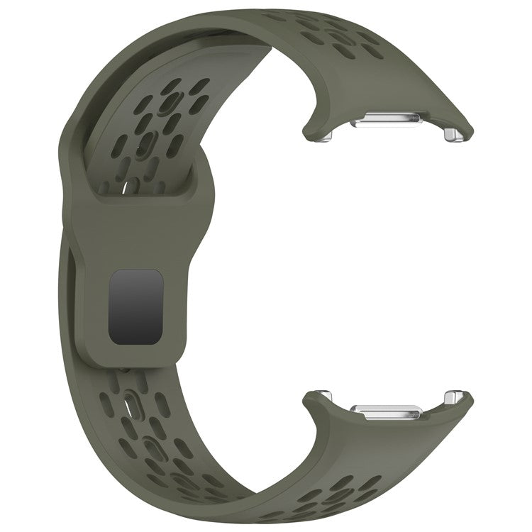PRAGUS For Samsung Galaxy Watch Ultra 47mm Fluororubber Watch Band Multiple Holes Breathable Strap - Green