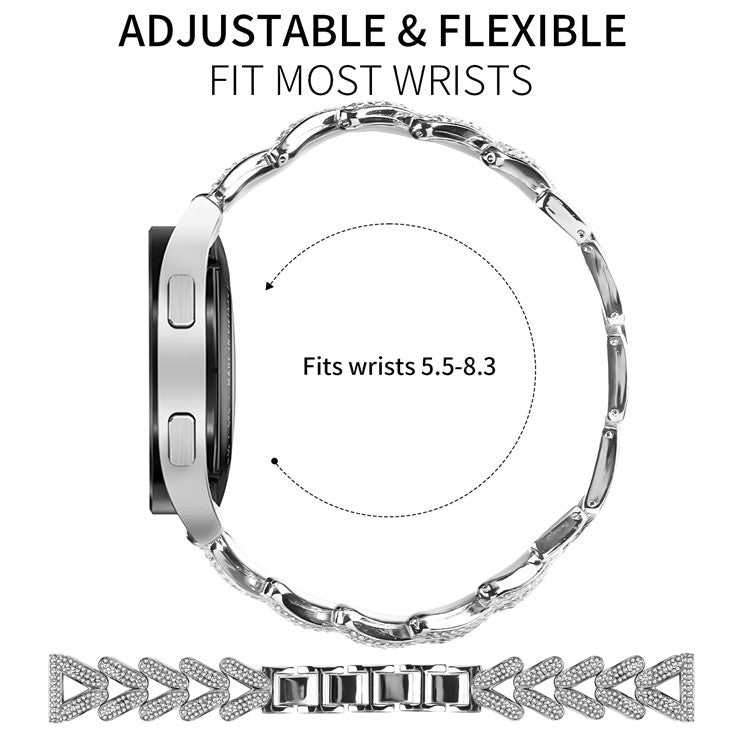 Zinc Alloy Twisted Watch Band Rhinestone Decor for Verizon Gizmo Watch 3 Watch Strap - Silver