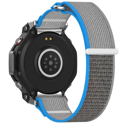 PRAGUS For Huami Amazfit T-Rex 3 Wtch Band Nylon Braided Replacement Watch Strap - Blue+Grey