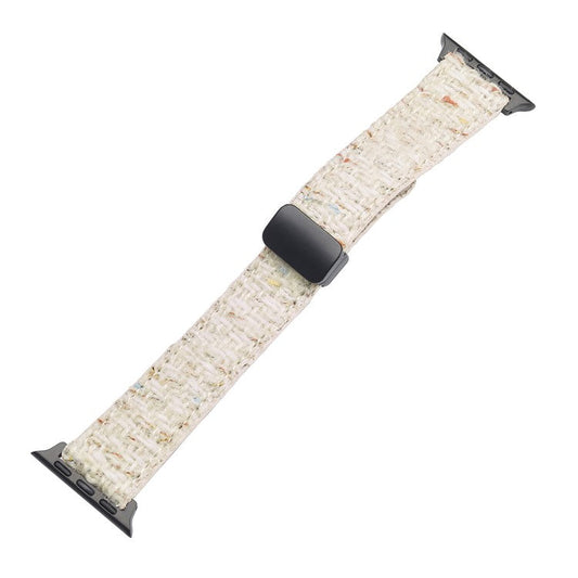 PRAGUS For Genuine Cow Leather+Wool Watch Band for Apple Watch Series 10 Ultra 9 8 7 SE 6 5 4 3 2 1 46mm 49mm 45mm 44mm 42mm Wrist Strap - Beige