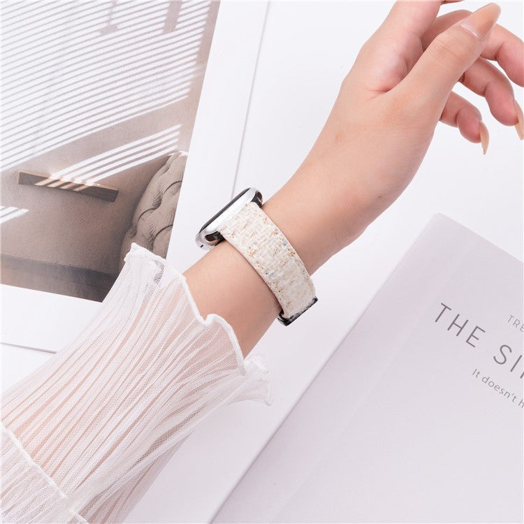 PRAGUS For Genuine Cow Leather+Wool Watch Band for Apple Watch Series 10 Ultra 9 8 7 SE 6 5 4 3 2 1 46mm 49mm 45mm 44mm 42mm Wrist Strap - Beige