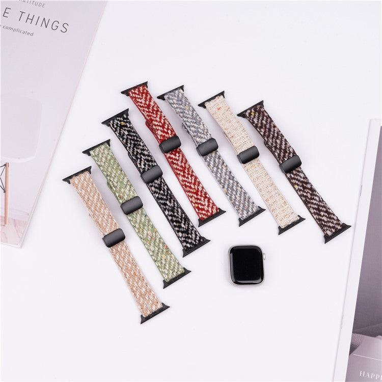 PRAGUS For Genuine Cow Leather+Wool Watch Band for Apple Watch Series 10 Ultra 9 8 7 SE 6 5 4 3 2 1 46mm 49mm 45mm 44mm 42mm Wrist Strap - Beige