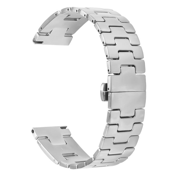 For Huawei Watch Buds Replacement Strap H-Type Butterfly Clasp Stainless Steel Watch Band Silver