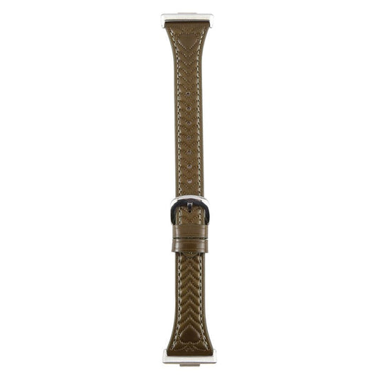 PRAGUS For Huawei Watch Fit Heart Pattern Embossed Watch Band Cowhide Leather Strap - Green