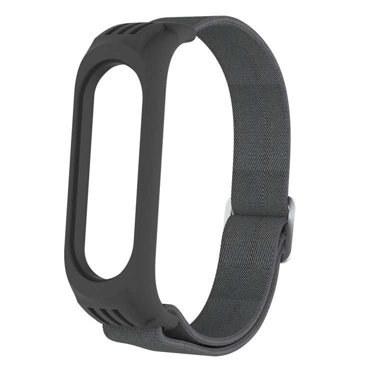 Elastic Nylon Smart Watch Strap Replacement Watchband for Xiaomi Mi Band 3/4/5/6 - Dark Grey