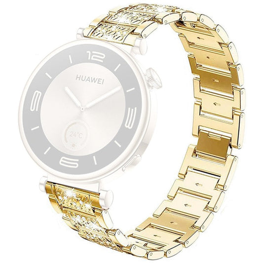 PRAGUS For Huawei Watch GT 5 Pro 42mm / GT 5 41mm Smartwatch Strap Rhinestone Decor Zinc Alloy Wrist Band - Gold
