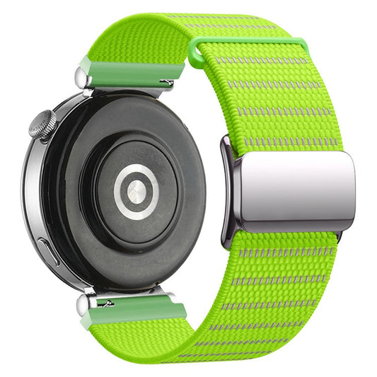 PRAGUS For 18mm Universal Wrist Strap Reflective Nylon Magnetic Buckle Watch Band - Green