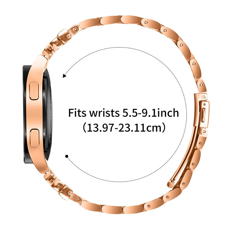 PRAGUS For Replacement Strap for Huami Amazfit GTS 4 Mini Butterfly Rhinestones Decor Metal Watch Band - Rose Gold