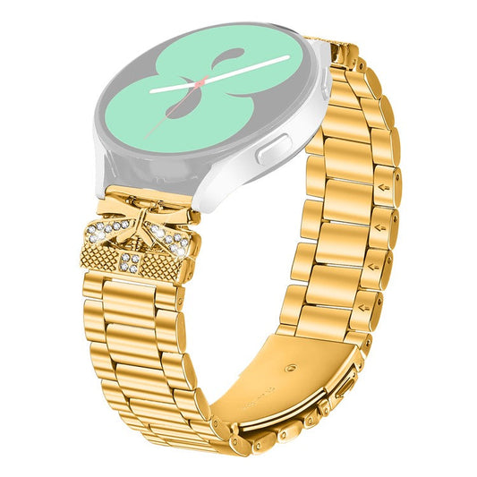 Replacement Strap for Mibro Lite Butterfly Rhinestones Decor Metal Watch Band - Gold
