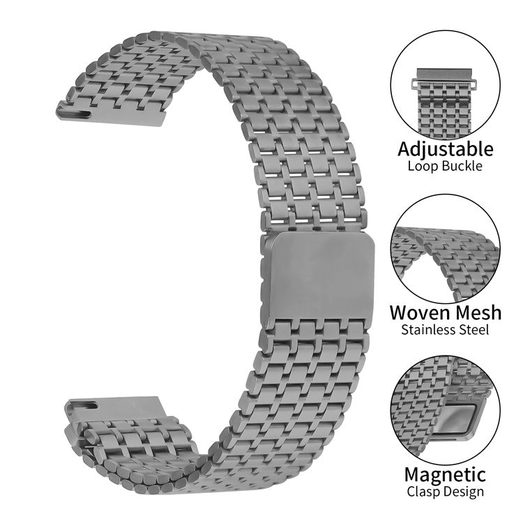 PRAGUS For Huawei Watch GT 3 SE Bands Stainless Steel Magnetic Clasp Watchband Wrist Strap - Titanium