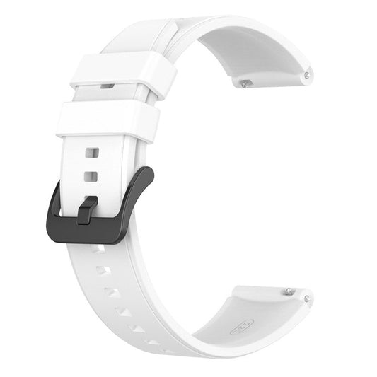 PRAGUS For 22mm Plain Silicone Watch Band Strap Replacement for Huawei Watch 3/Watch 3 Pro - White