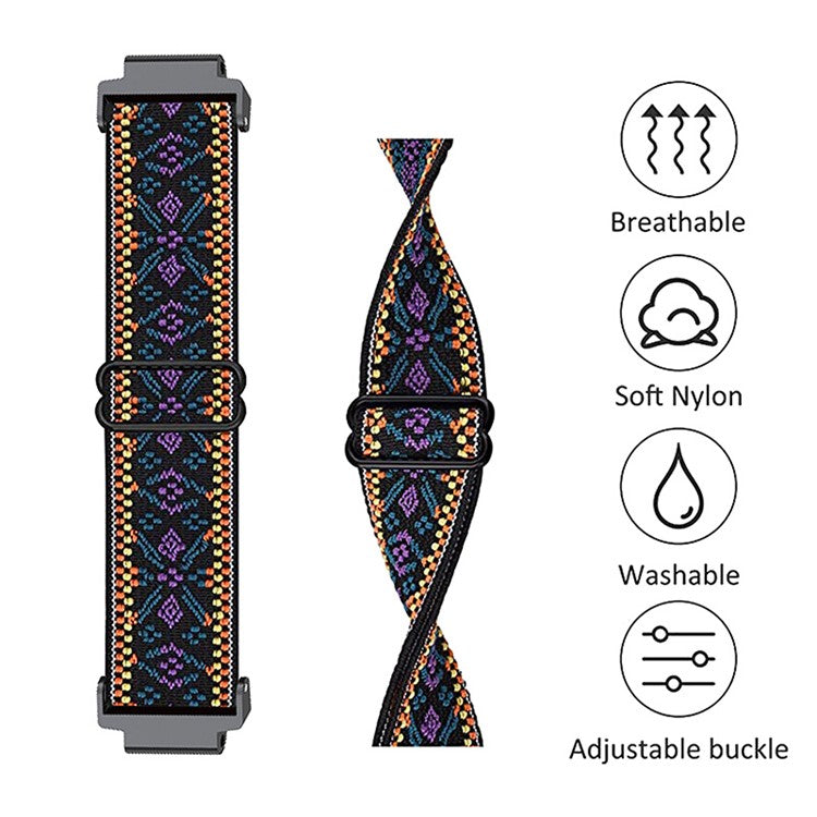 PRAGUS For Adjustable Elastic Nylon Smart Watch Replacement Strap Watchband with Screwdrivers for Garmin Forerunner 735xt/220/230/235/620/630 - Colorful