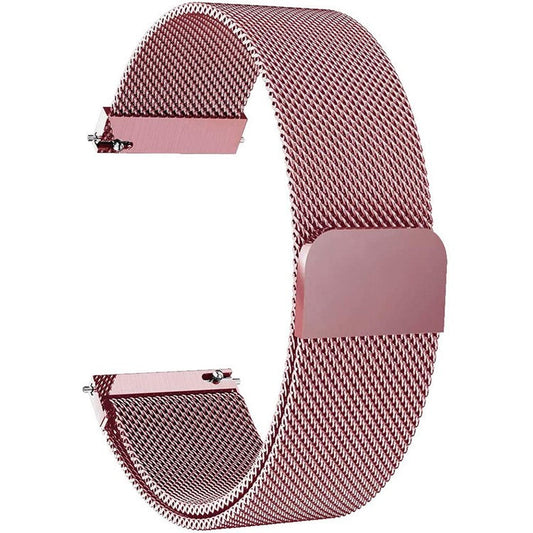 PRAGUS For Garmin Forerunner 245/Forerunner 645 Stainless Steel Magnetic Anti-sweat Milanese Mesh Wrist Strap Smart Watch Band (20mm) - Rose Pink