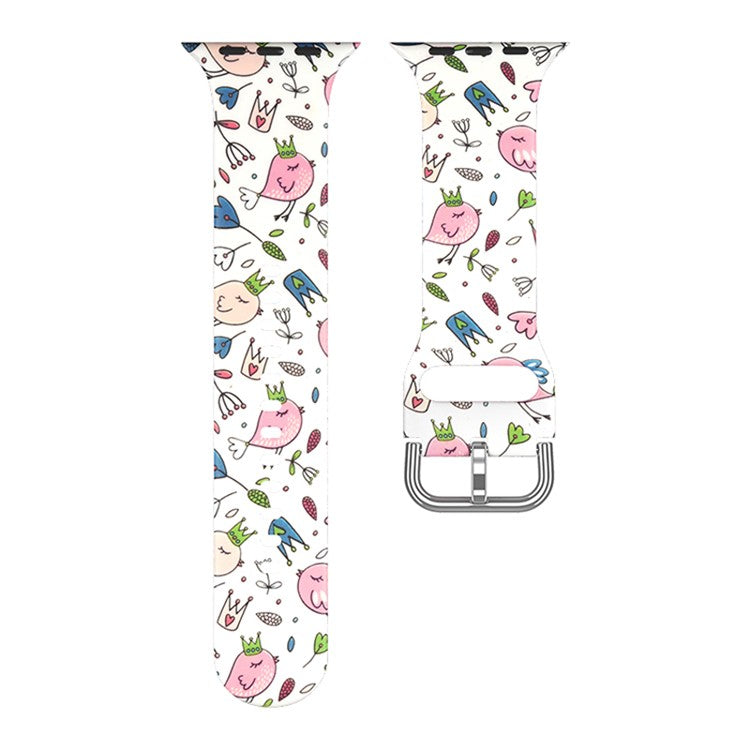 PRAGUS For Apple Watch Series 10 42mm / 9 8 7 41mm / 6 5 4 SE SE (2022) SE (2023) 40mm / 3 2 1 38mm Silicone Watch Strap - Graffiti White