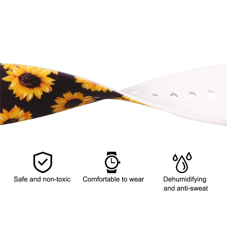PRAGUS For Apple Watch Series 10 42mm / 9 8 7 41mm / 6 5 4 SE SE (2022) SE (2023) 40mm / 3 2 1 38mm Silicone Watch Strap - Graffiti White