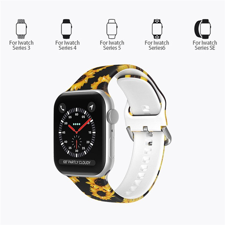 PRAGUS For Apple Watch Series 10 42mm / 9 8 7 41mm / 6 5 4 SE SE (2022) SE (2023) 40mm / 3 2 1 38mm Silicone Watch Strap - Graffiti White