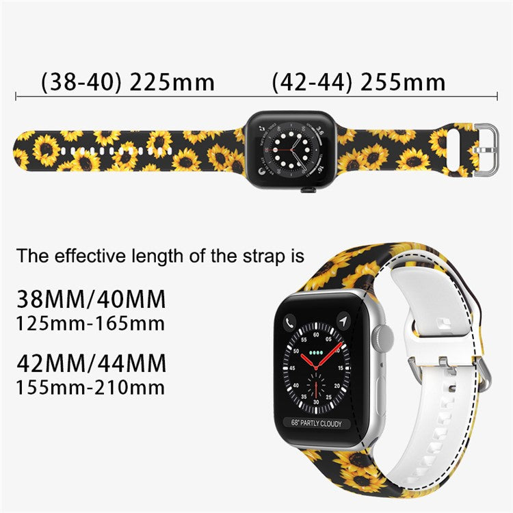 PRAGUS For Apple Watch Series 10 42mm / 9 8 7 41mm / 6 5 4 SE SE (2022) SE (2023) 40mm / 3 2 1 38mm Silicone Watch Strap - Graffiti White