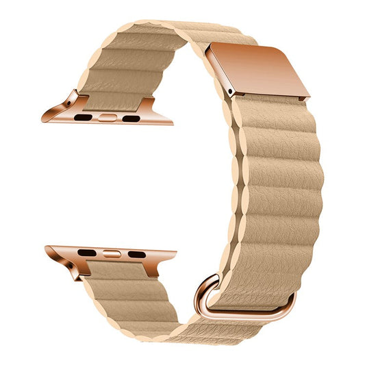 PRAGUS For Watch Strap for Apple Watch Series 10 42mm / 9 8 7 41mm / SE (2023) SE (2022) SE 6 5 4 40mm / 3 2 1 38mm Magnetic Watchband - Rose Gold / Skin Color