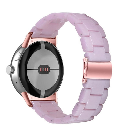 PRAGUS For Replacement Watch Band for Google Pixel Watch 2 / Pixel Watch Quick Release Polished Watchband 20mm Resin Watch Strap - Light Purple