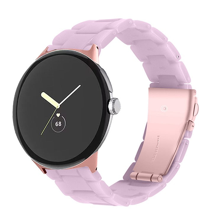 PRAGUS For Replacement Watch Band for Google Pixel Watch 2 / Pixel Watch Quick Release Polished Watchband 20mm Resin Watch Strap - Light Purple