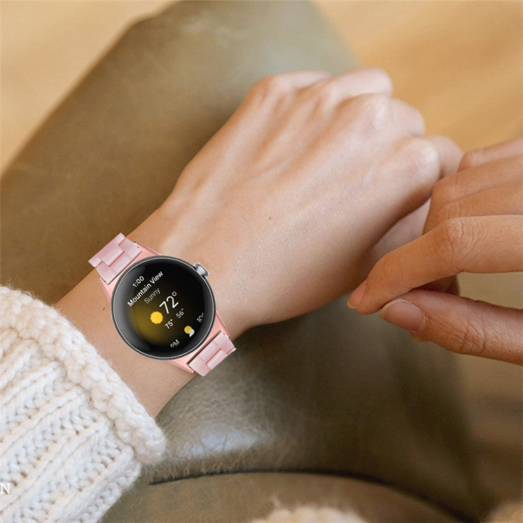 PRAGUS For Google Pixel Watch 3 41mm / Watch 2 / Pixel Watch Slim Light Resin Band Sport Strap Bracelet with Stainless Steel Buckle - Pink