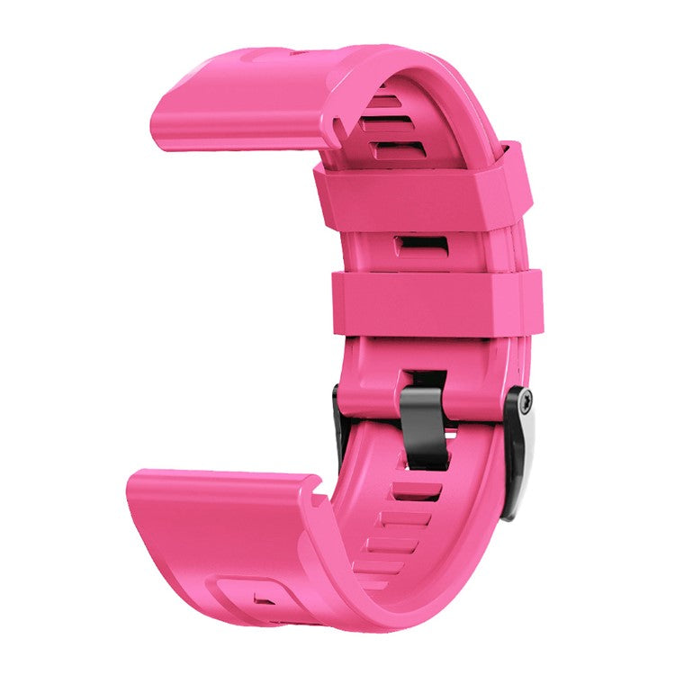PRAGUS For Silicone Watch Band for Garmin Forerunner 965 / 955 / 945 / 935 Waterproof Soft Strap with Black Buckle - Hot Pink