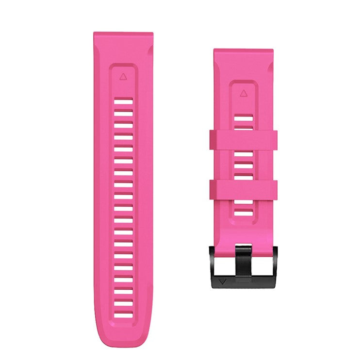 PRAGUS For Silicone Watch Band for Garmin Forerunner 965 / 955 / 945 / 935 Waterproof Soft Strap with Black Buckle - Hot Pink