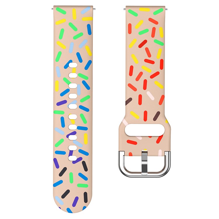 PRAGUS For 20mm Watch Band for Samsung Galaxy Watch6 / Watch6 Classic / Watch 5 / Watch 5 Pro / Watch4 / Watch4 Classic , Pattern Silicone Strap Wristband - Pink Rainbow