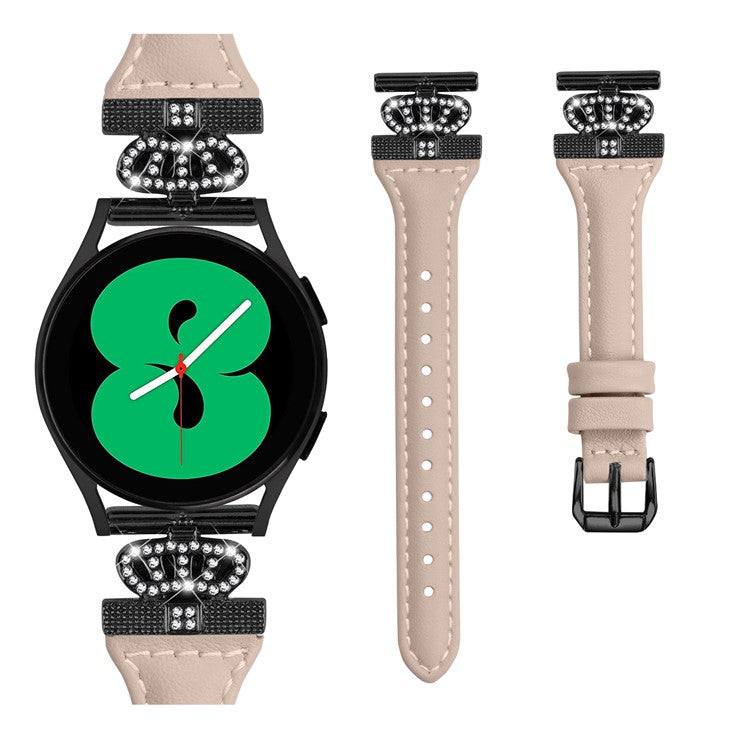 PRAGUS For Samsung Galaxy Watch3 41mm / Watch4 40 / 44mm / Watch 5 40 / 44mm / Watch4 Classic 42 / 46mm Watchband Black Buckle 20mm Watch Strap - Apricot