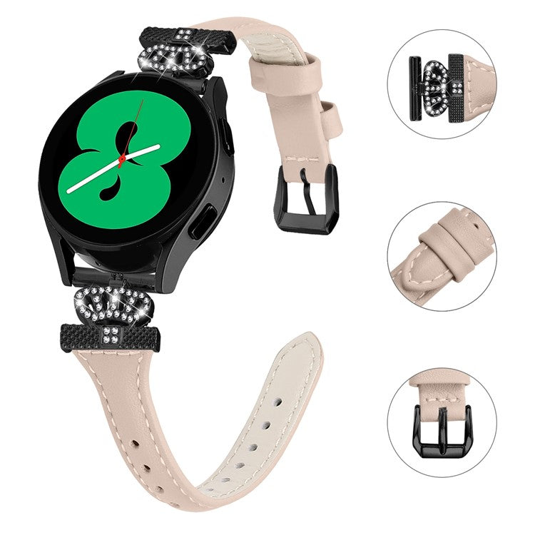 PRAGUS For Samsung Galaxy Watch3 41mm / Watch4 40 / 44mm / Watch 5 40 / 44mm / Watch4 Classic 42 / 46mm Watchband Black Buckle 20mm Watch Strap - Apricot