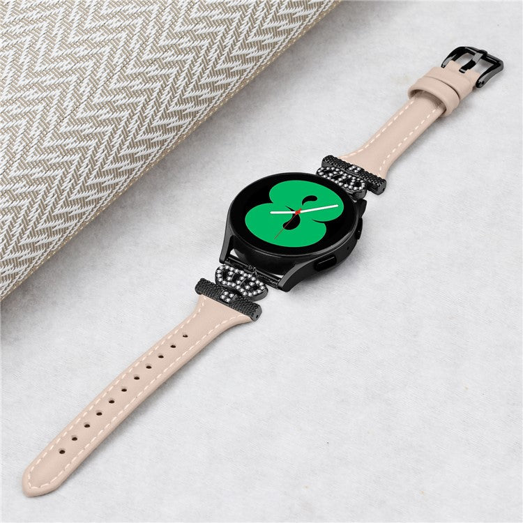 PRAGUS For Samsung Galaxy Watch3 41mm / Watch4 40 / 44mm / Watch 5 40 / 44mm / Watch4 Classic 42 / 46mm Watchband Black Buckle 20mm Watch Strap - Apricot