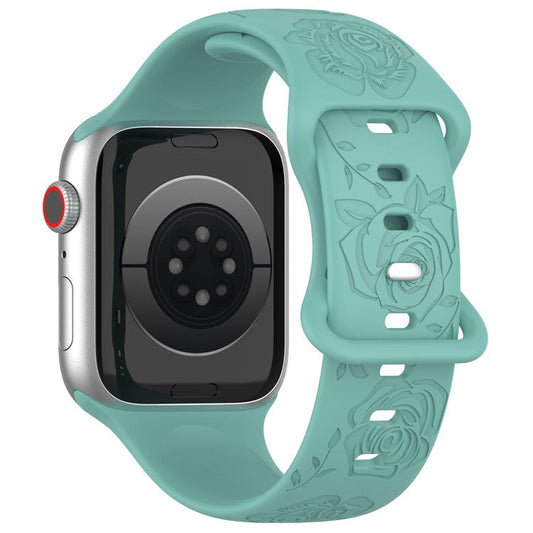 PRAGUS For Watch Strap for Apple Watch Series 10 42mm / 9 8 7 41mm / SE (2023) SE (2022) SE 6 5 4 40mm / 3 2 1 38mm Silicone Watch Band - Green