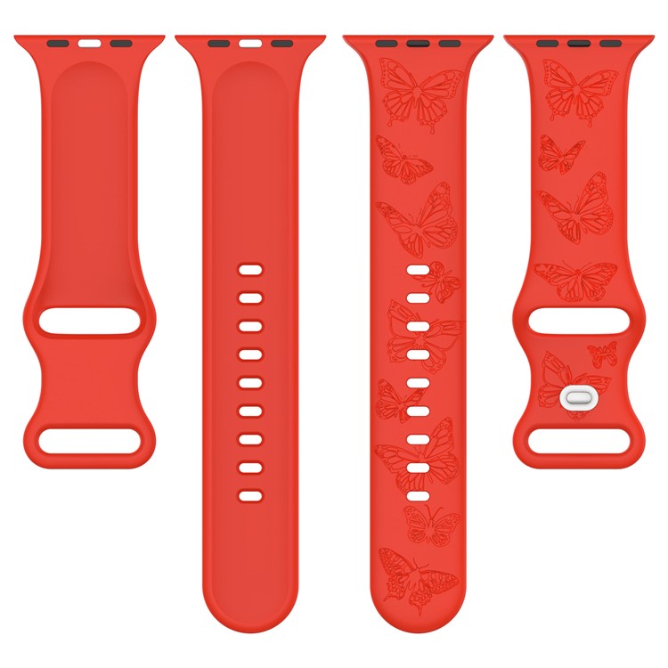 PRAGUS For Apple Watch Series 10 46mm / Ultra 2 Ultra 49mm /  Series 9 8 7 45mm / 6 5 4 SE (2023) SE (2022) SE 44mm / 3 2 1 42mm Watch Strap Silicone Band - Milk Tea