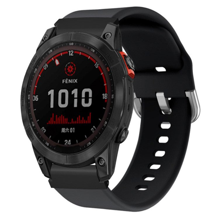 PRAGUS For Garmin Fenix 7S / 6S / 5S Watch Strap Silicone Breathable Replacement Bands with 20mm PC Connector - Black