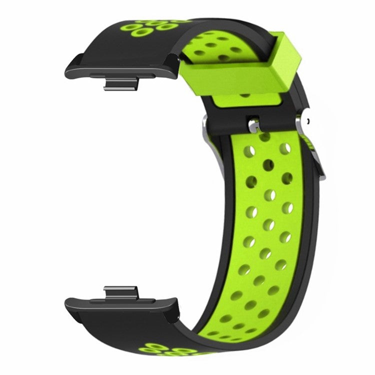 PRAGUS For Xiaomi Redmi Watch 4 Dual Color Silicone Watch Band Wrist Strap - Black+Green