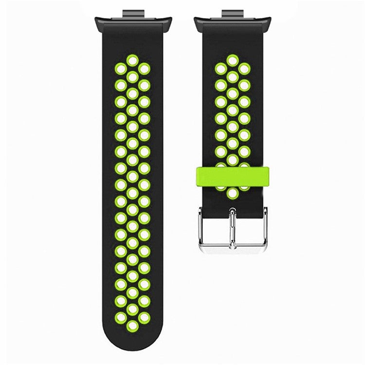PRAGUS For Xiaomi Redmi Watch 4 Dual Color Silicone Watch Band Wrist Strap - Black+Green