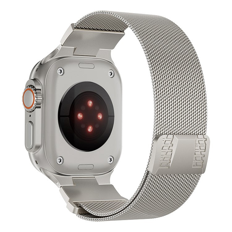 PRAGUS For Apple Watch 10 46mm / Ultra 2 / Ultra 49mm / 9 8 7 45mm / SE (2023) SE (2022) SE 6 5 4 44mm / 3 2 1 42mm Milanese Metal Watch Band - Starlight