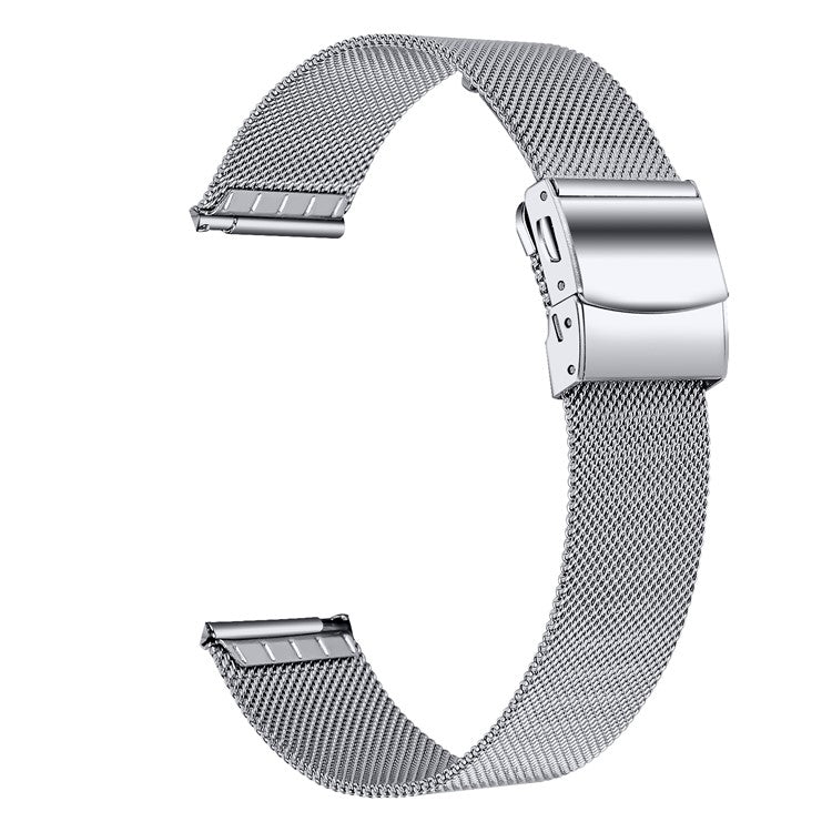 PRAGUS For Garmin Forerunner 265S Music Watch Strap 18mm Milanese Stainless Steel Watchband, Silver