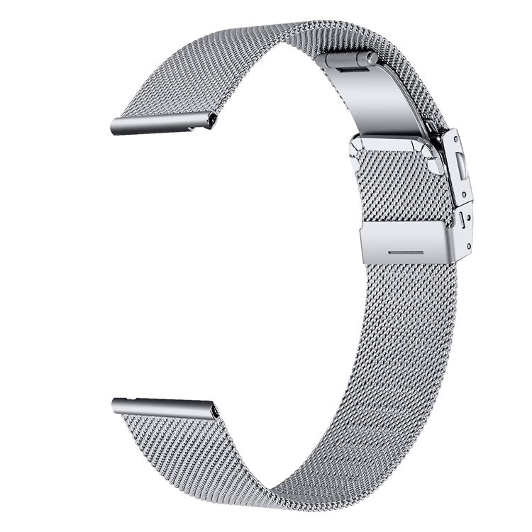 PRAGUS For Garmin Forerunner 265S Music Watch Strap 18mm Milanese Stainless Steel Watchband, Silver