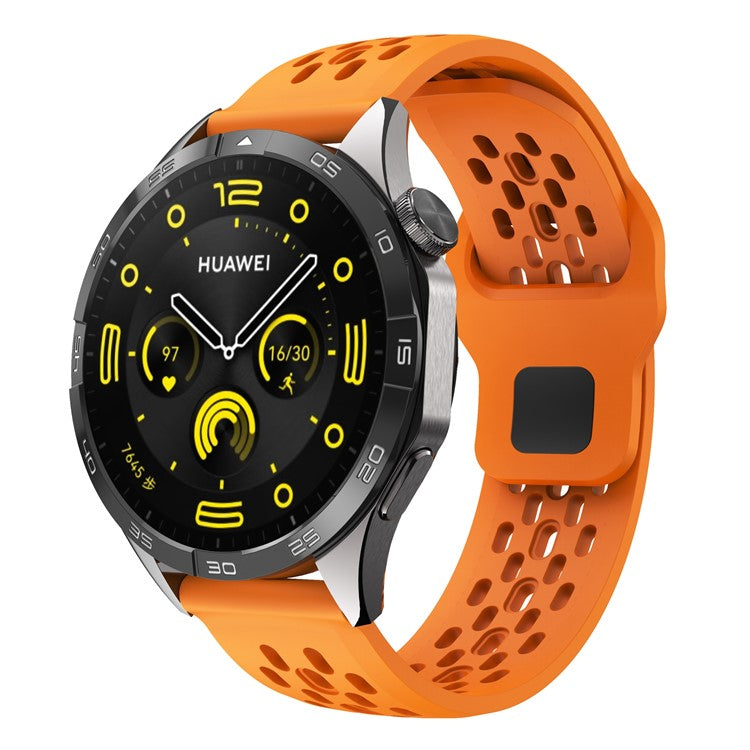 PRAGUS For Garmin Venu 3 / Venu 2 / Vivoactive 4 22mm Watch Strap Hollow Silicone Wrist Band Replacement - Orange