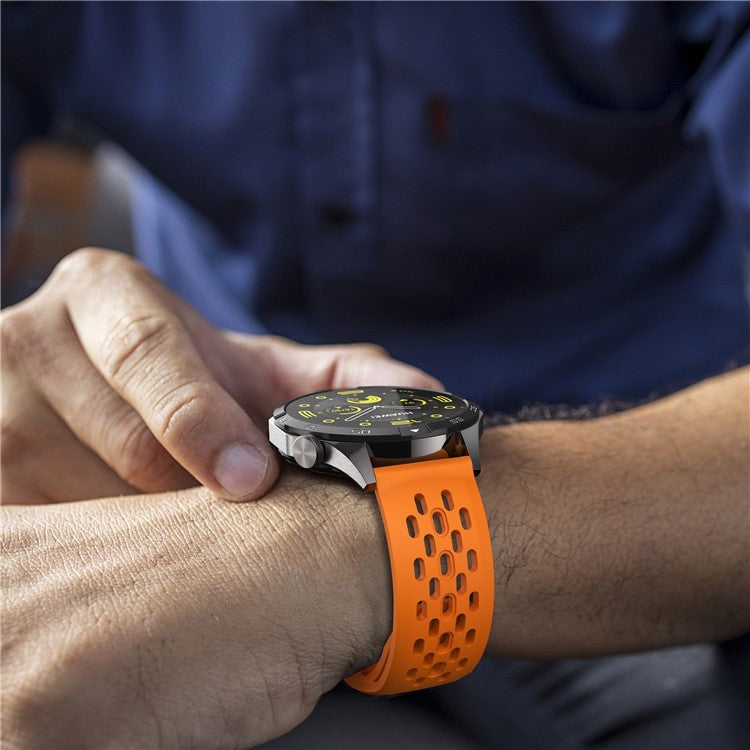 PRAGUS For Garmin Venu 3 / Venu 2 / Vivoactive 4 22mm Watch Strap Hollow Silicone Wrist Band Replacement - Orange
