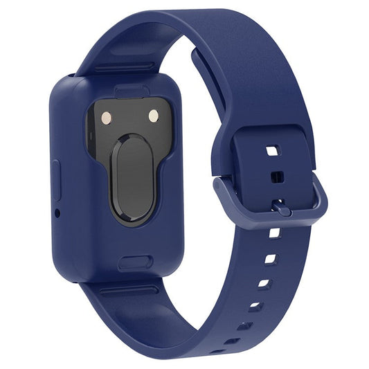 For Samsung Galaxy Fit3 Silicone Strap Replacement Wrist Band with Watch Case - Blue