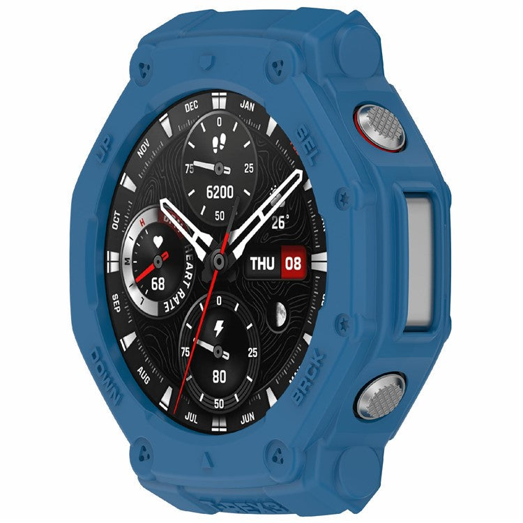 PRAGUS For Huami Amazfit T-Rex 3 TPU Watch Case Anti-Scratch Hollow Watch Frame Cover - Dark Blue