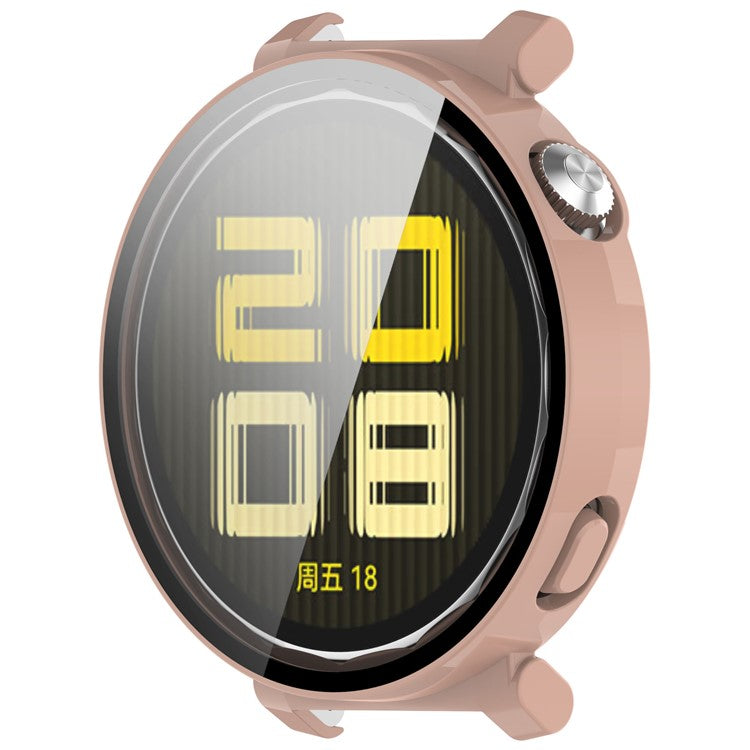 PRAGUS For Huawei Watch GT 5 Pro 42mm PC Cover Watch Frame Case with Tempered Glass Screen Film - Pink