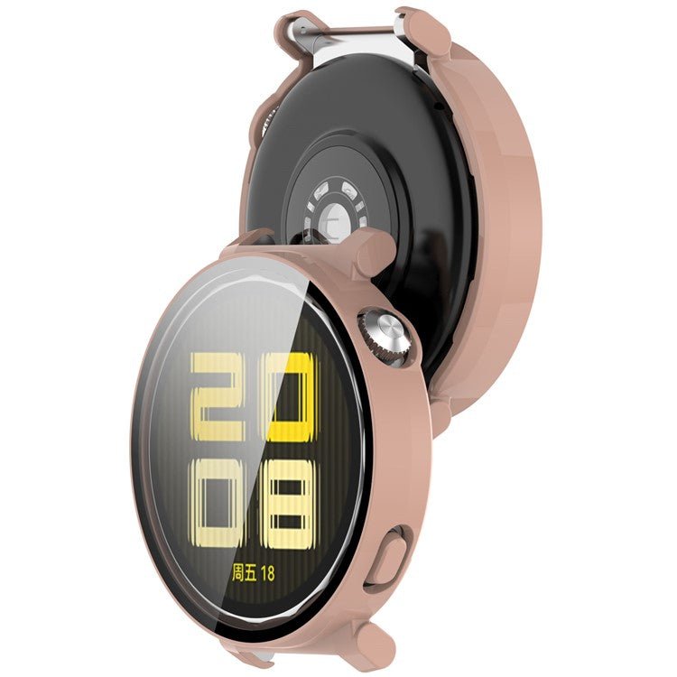 PRAGUS For Huawei Watch GT 5 Pro 42mm PC Cover Watch Frame Case with Tempered Glass Screen Film - Pink
