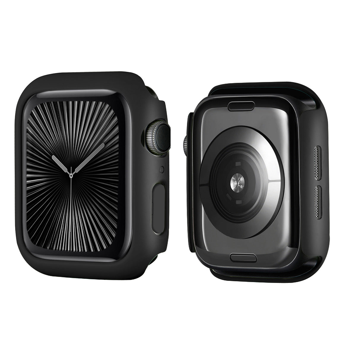 ENKAY For Apple Watch Series 10 46mm ENKAY HAT PRINCE Solid Color PC Watch Case Shockproof Cover with Full Coverage PMMA Soft Film - Black
