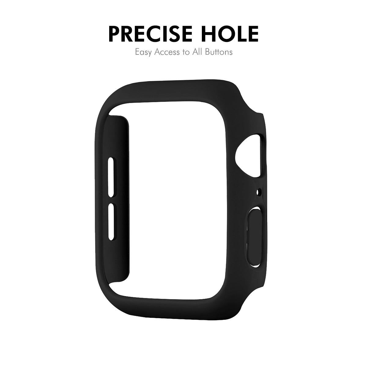 ENKAY For Apple Watch Series 10 46mm ENKAY HAT PRINCE Solid Color PC Watch Case Shockproof Cover with Full Coverage PMMA Soft Film - Black