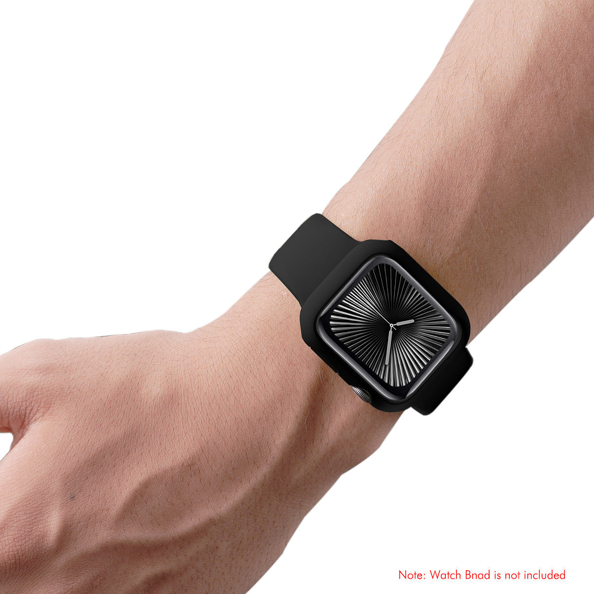 ENKAY For Apple Watch Series 10 46mm ENKAY HAT PRINCE Solid Color PC Watch Case Shockproof Cover with Full Coverage PMMA Soft Film - Black